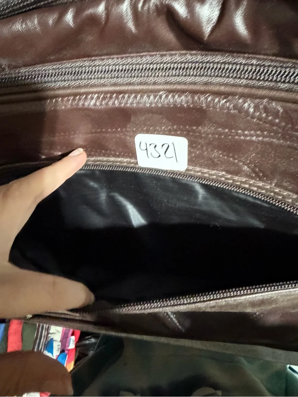 #4321-Men's Dark Brown Travel Backpack Tote with Front Zip Pocket